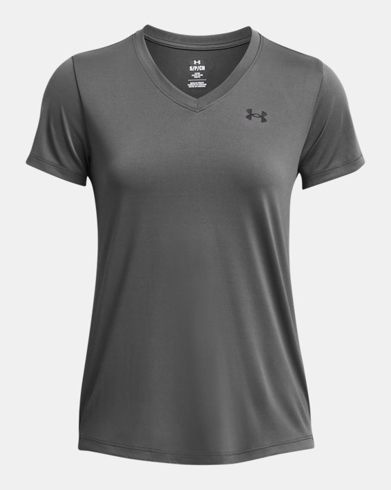 Women's UA Tech™ V-Neck Short Sleeve, Gray, pdpMainDesktop image number 2
